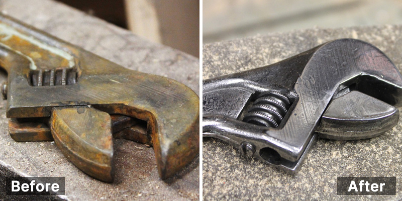 ironmongery cleaning with skymen ultrasonic cleaner before and after