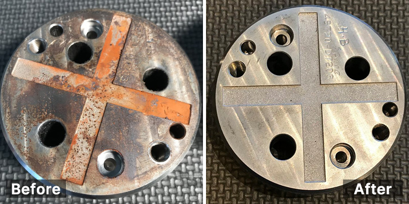 plastic mold cleaning with skymen ultrasonic cleaner before and after