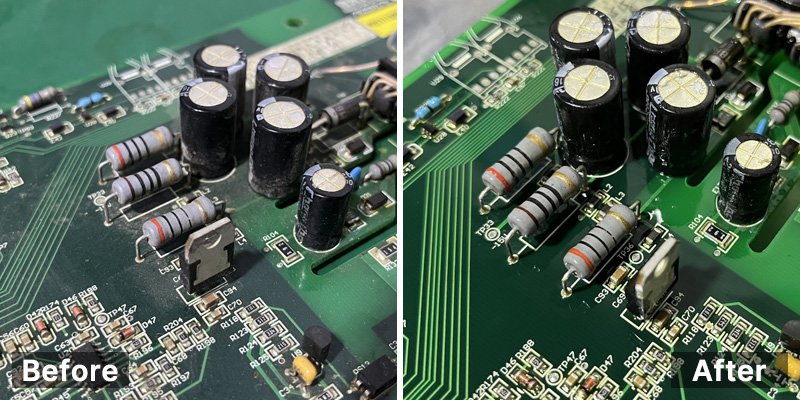 cleaning-electronic-components-with-skymen-ultrasonic-cleaner-before-and-after